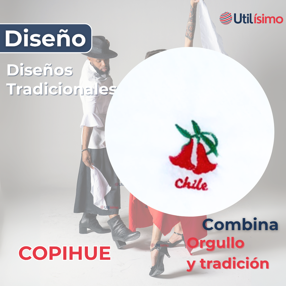 Pack 3 Pañuelos Baile Cueca 36 CM Bordado COPIHUE Fiestas Patrias