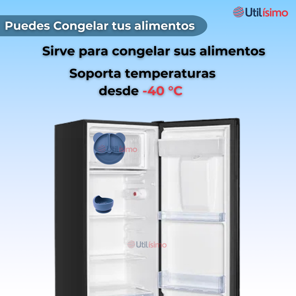 Set De Alimentación Bebé Silicona De Oso 6 Piezas Libre BPA