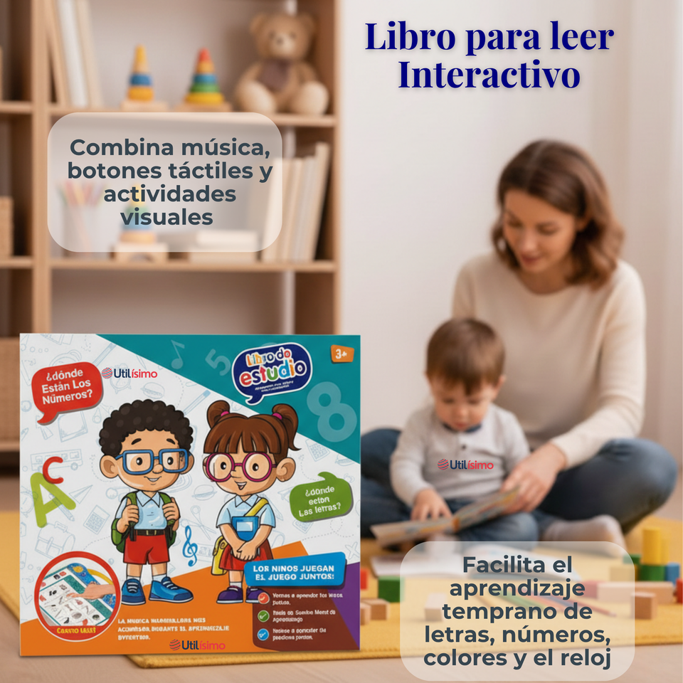 Libro Didáctico Interactivo Aprendizaje Bilingüe Juguete Para Niños