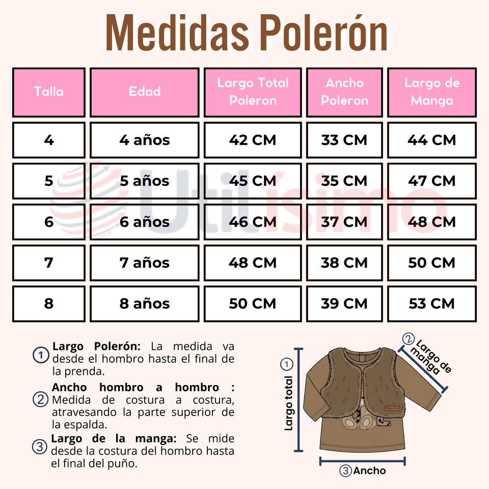 Conjunto Buzo Polera Chaleco 3 Piezas Niña Tedmimak Pretty Bear