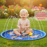 Alfombra Piscina Agua Rociador Para Niño Color Azul 100 cm
