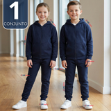 Conjunto Escolar Buzo Pantalón Y Polerón 100% Algodón Unisex Niños Azul 3 a 16 años