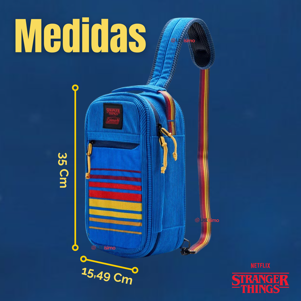 Soft Cooler Coleman Stranger Things™ 6 Latas Azul Bolso Mochila