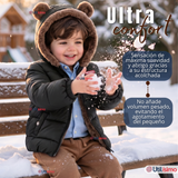 Parka Osito Con Capucha Manga Larga Negro Niño Infantil