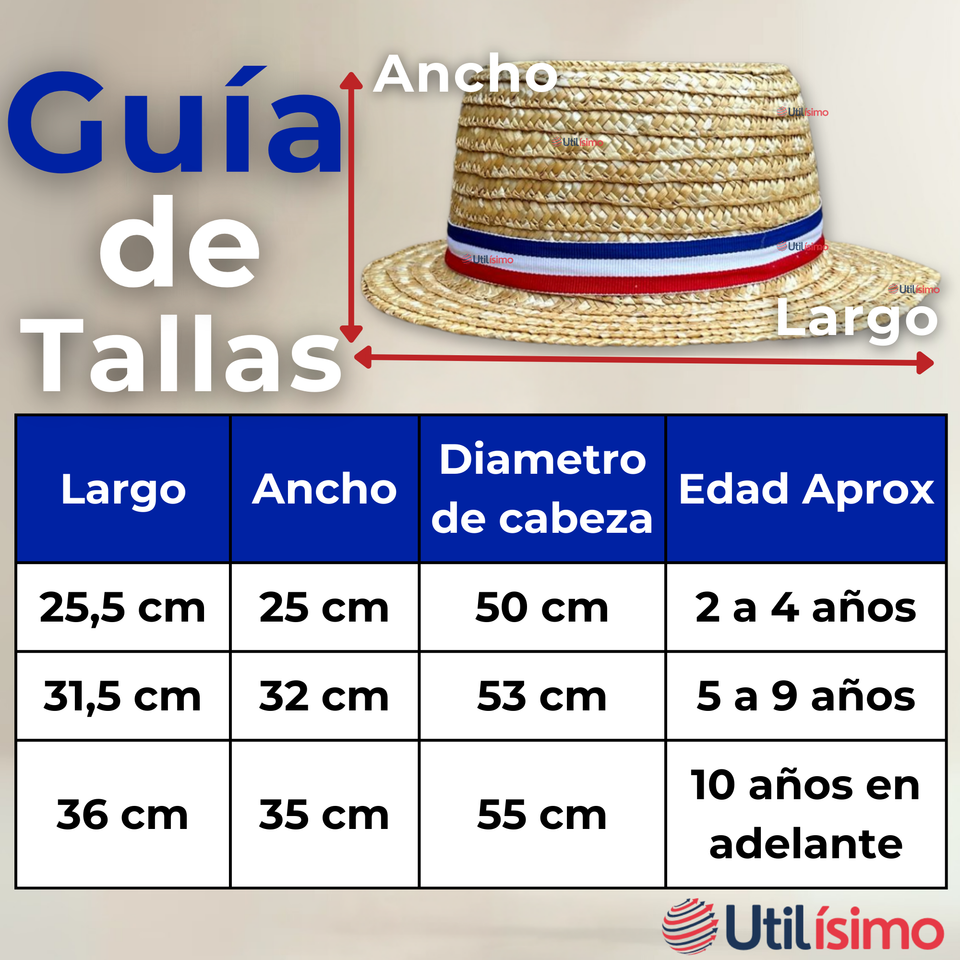 Sombrero Huaso Chupalla Ajustable Elegante Fiestas Patrias
