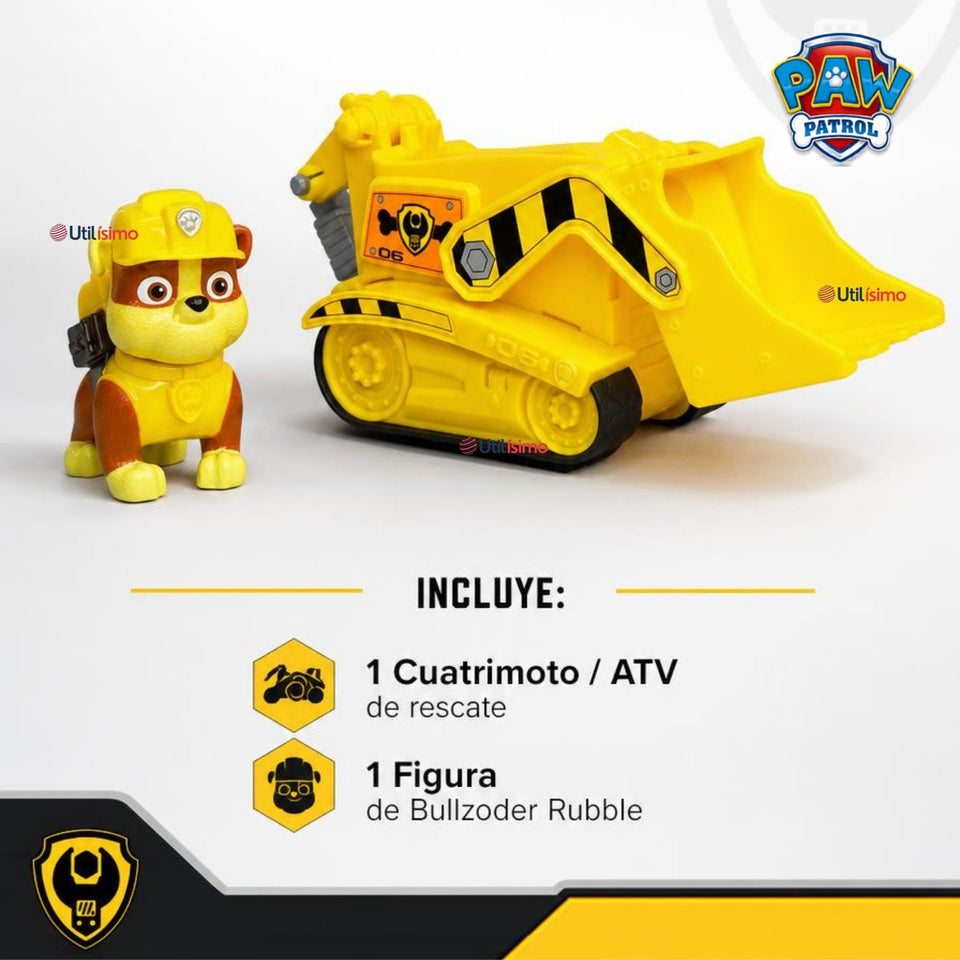 Paw Patrol Bulldozer de Rubble Excavadora Juguete Niños