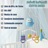 Móvil Sonajero Giratorio Musical Bebé Niño Azul