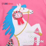 Polerón Cuello Redondo Niña Fucsia Unicornio