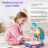 Muñeca Bebe Juguete Con Set Para Baño Con Accesorios