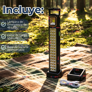 Lampara Luz De Emergencia Focos 48 Led Carga Híbrida Solar USB 30W