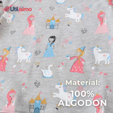 Polerón Algodón Cuello Redondo Niña Gris Princesas