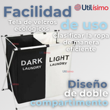 Canasto Ropa Plegable Tela Diseño 2 en 1 Práctico Para El Hogar