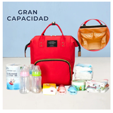 Mochila Maternal Bolso Pañalera Nylon Bebé Diseño Unicolor Térmica e Impermeable
