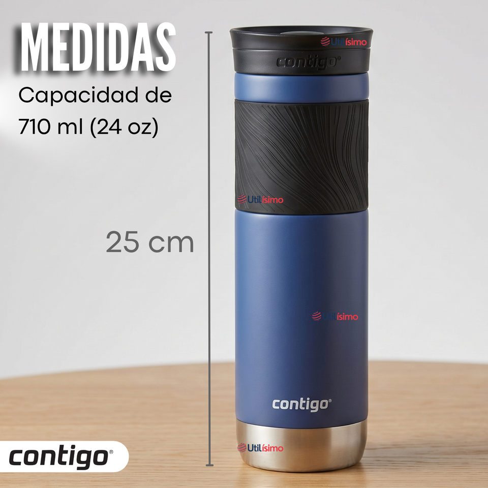 Vaso Termico Contigo Byron Azul 2.0 Snapseal 710 Ml Acero inoxidable