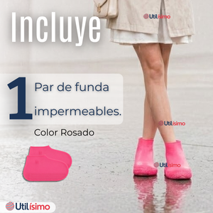 Fundas Cubre Zapatos Rosado Impermeable Surtidas Silicona Antideslizante 1 Par