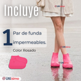 Fundas Cubre Zapatos Rosado Impermeable Surtidas Silicona Antideslizante 1 Par