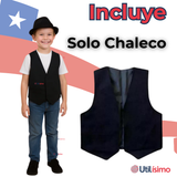 Chaleco Bolero Nortino Niño Fiestas Patrias Negro