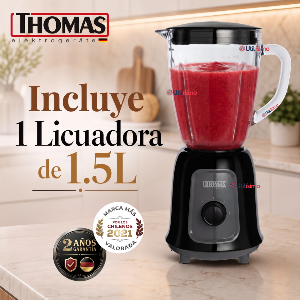 Licuadora 1,5lts Thomas Th-330v Color Negro 600W