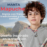 Poncho Manta Mapuche LANA GRUESO 114x56cm Fiestas Patrias