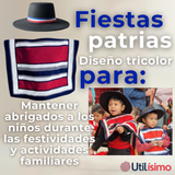 Poncho Manta Huaso Cueca Fiestas Patrias Para Niños