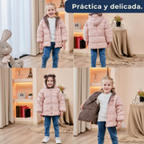 Parka Con Capucha Mangas Larga Niña Pink