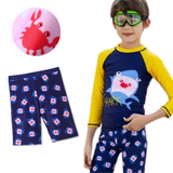 TRAJE DE BAÑO SPF UV50+ 2 PIEZAS MANGA LARGA NIÑO Navy Blue Shark