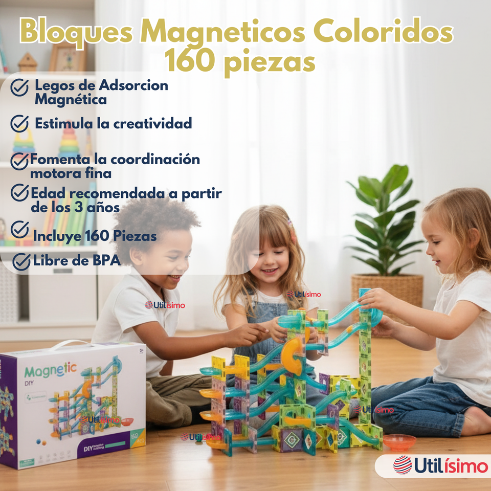 Pista Armable Lego Magnético de 160 Piezas para niños