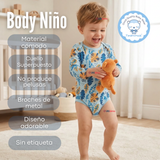 Pack 5 Bodys Manga Larga 100% Algodón Bebé Niño Wild Tiger