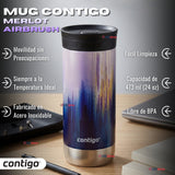 Vaso Mug Huron Couture Merlot Airbrush Térmico 473 Ml Contigo