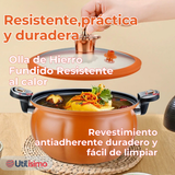 Olla De Micro Presión De Calabaza Antiadherente 7 Litro Color Naranja
