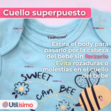 Pack 4 Bodys Niña Manga Corta Tedmimak 100% Algodón Little bee
