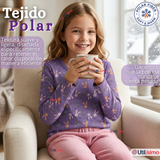 Camiseta Polera Polar Primera Capa Basica Pijama Manga Larga Diseños Surtidos Niña