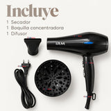 Secador De Cabello Profesional Voluminizador 3500W Potencia y Estilo Con Difusor