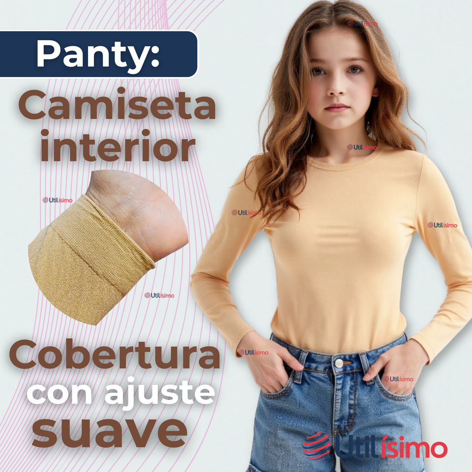 Pack 3 Camisetas De Panty Elástica Transpirable Manga Larga Nylon Segunda Piel