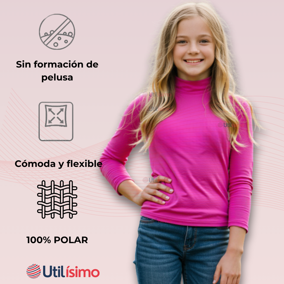 Camiseta Beatle Polar Juvenil Niña Primera Capa Colores Surtidos