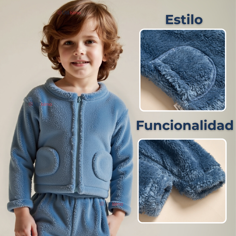 Conjunto Frizado Polar 2 Piezas Niño Azul