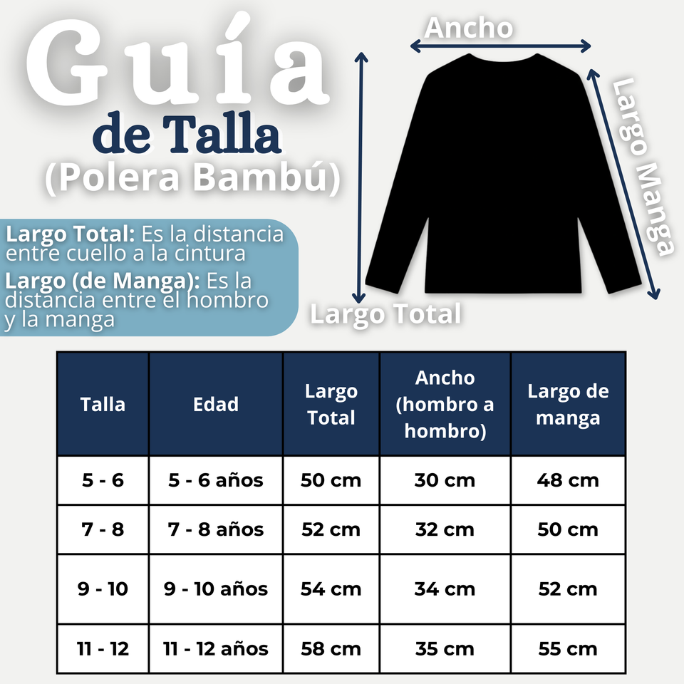 Pack 3 Poleras Camisetas Bambú Claro Oscuro Cuello Redondo Primera Capa Manga Larga Niño