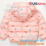 Parka Térmica Con Capucha Y Orejitas Estampado Conejito Niña