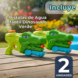 Pack 2 Pistolas Lanza Agua Dinosaurio Color Verde Juguete 30cm Niño