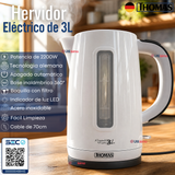 Hervidor Eléctrico Thomas 3lt Alta Potencia Tecnologia Alemana Blanco
