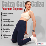 Calza Polar Con Chiporro Térmica Mujer Elásticada Navy Blue