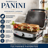 Parrilla y Panini 2 en 1 Oster® Multiuso Eléctrica Revestimiento Bioceramic® CKSTPA4881