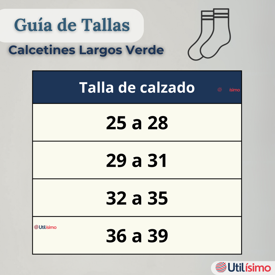 Pack 6 Calcetínes Escolares Largo Acrílico Verde Niñas Juvenil