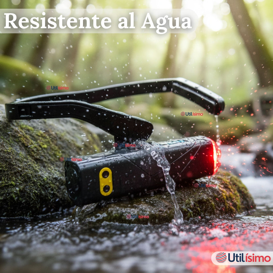 Linterna Frontal  LED Recargable con Gancho Extraible