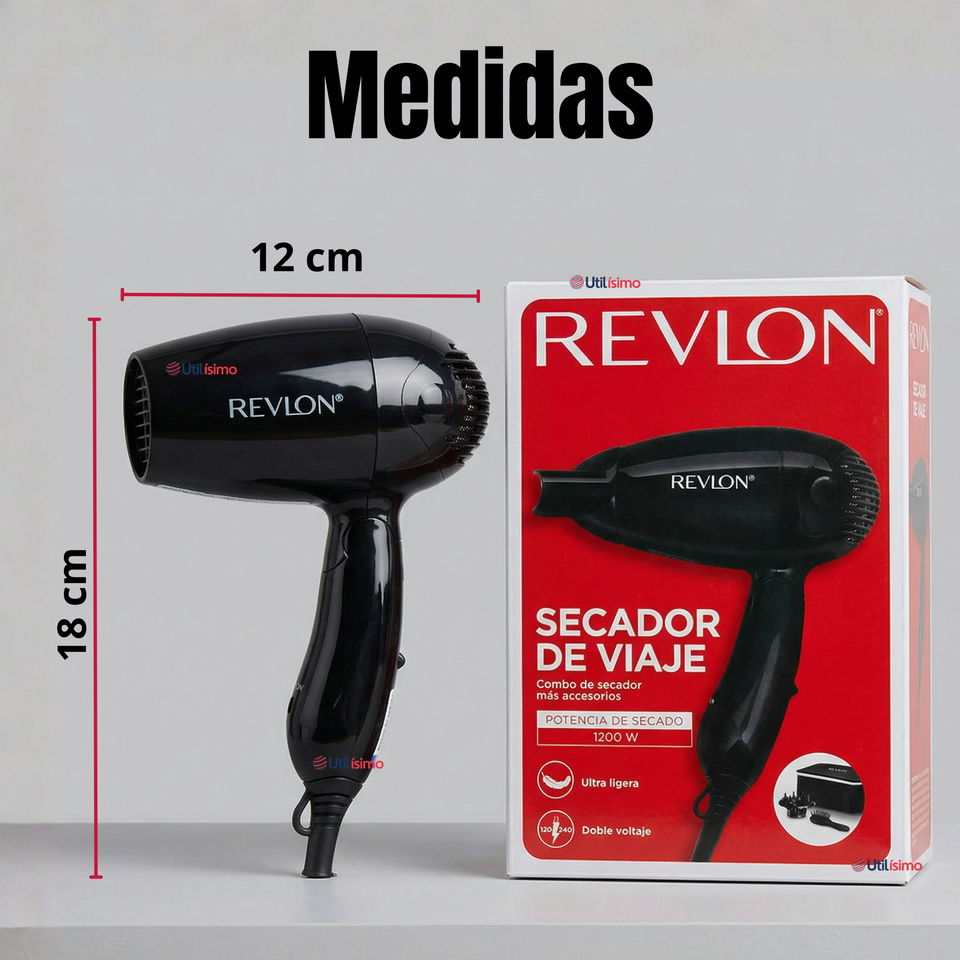 Kit Secador De Viaje Con Bolso Revlon 800W Negro