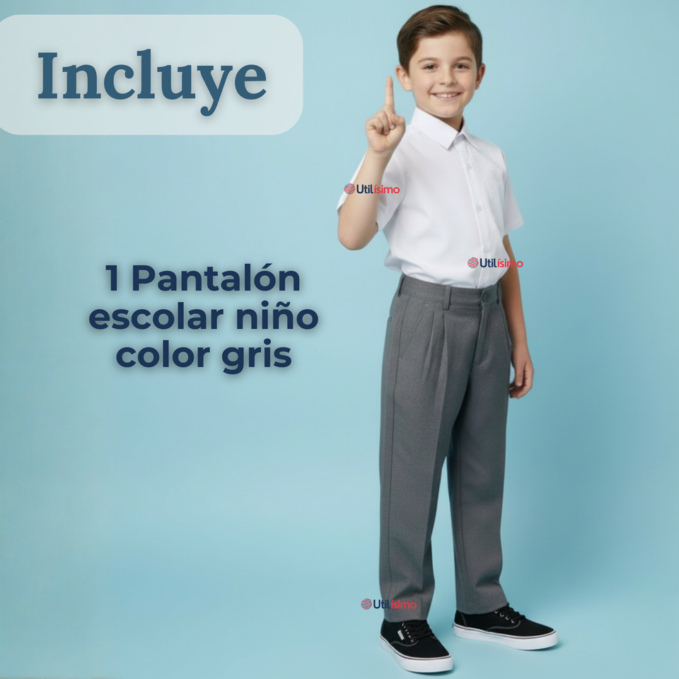 Pantalón Escolar Colegio Clásico Niño Gris