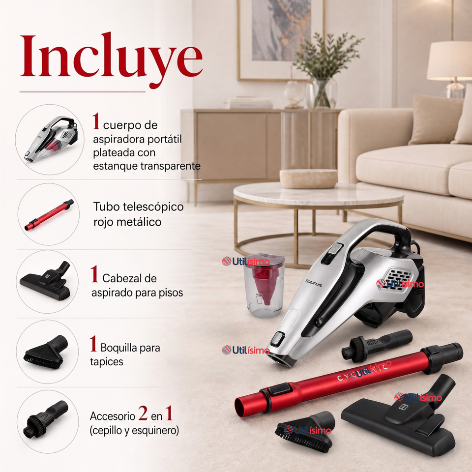 Aspiradora Barredora Thomas Th-1022c 2 En 1 Con Cable Color Rojo 600W