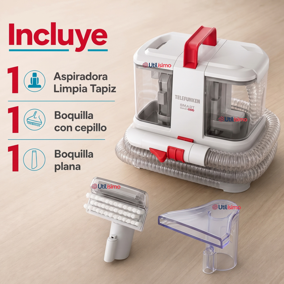 Aspiradora Limpia Tapiz Telefunken Smart Wash 550W Blanco