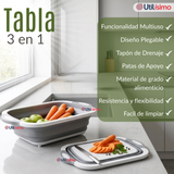 Tabla De Picar Plegable  3 En 1 Drenaje Multiuso Cocina Silicona