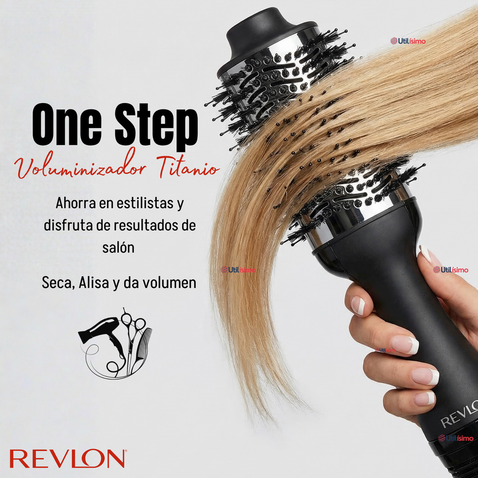 Cepillo Secador Alisador De Cabello One Step Revlon 800W Titanium